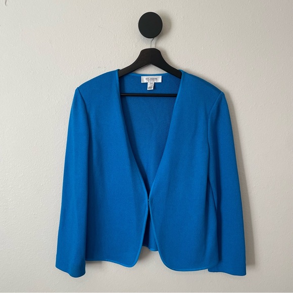 St John Collection Blue Santana Knit Jacket 8